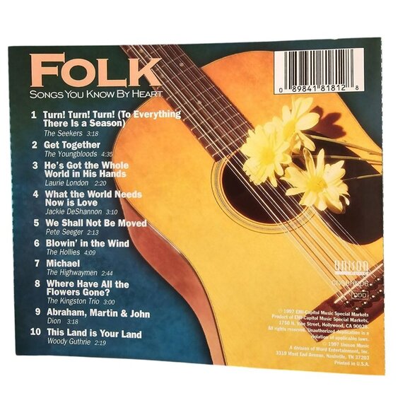 Folk Songs You Know By Heart CD Music Classics 37652cd - Picture 2 of 2